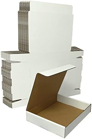Amazon Basics Sturdy Mailer Shipping Boxes, Corrugated Cardboard for Packing and Mailing, Tape-Free Assembly, 12" x 9" x 2.25", White, 50-Pack