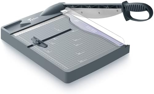Firbon 12 Inch Guillotine Paper Cutter, Heavy-Duty Paper Trimmers, Gray