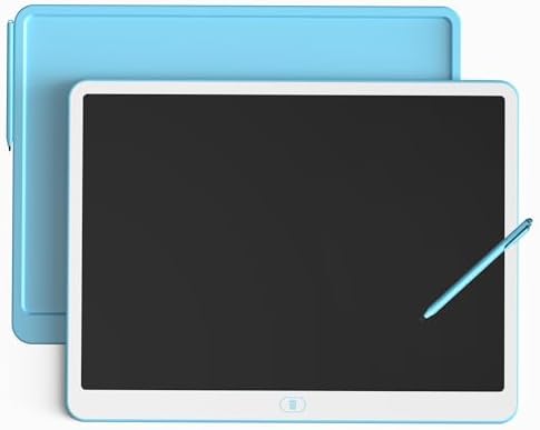 TEKFUN 20inch LCD Writing Tablet with Stylus, Erasable Doodle Board Mess Free Drawing Pad for Kids, Car Trip Educational Toys Birthday Christmas Gift for 3 4 5 6 7 Girls Boys（Blue）
