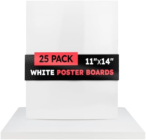 Hygloss White Poster Board 11 x 14-25 Count Bulk Pack, 10 Pt. Thickness