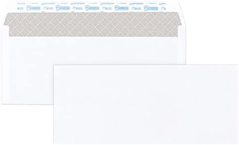 Mead #10 Security Business Envelopes Letter Size 4-1/8" x 9-1/2" – Peel and Seal, Privacy Lined, No-Window, Press-It Seal-It Self-Adhesive for Home & Office Mailing, 200 Count (742020) (Pack of 12)