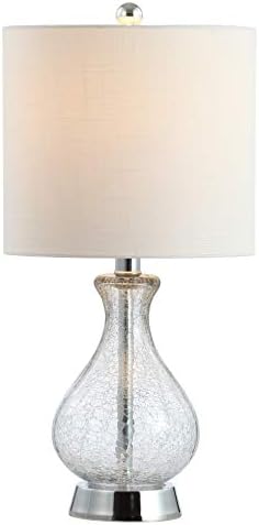 JONATHAN Y Playa Table Lamp 21" Crackled Glass and Metal, Chrome