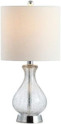 JONATHAN Y Playa Table Lamp 21" Crackled Glass and Metal, Chrome