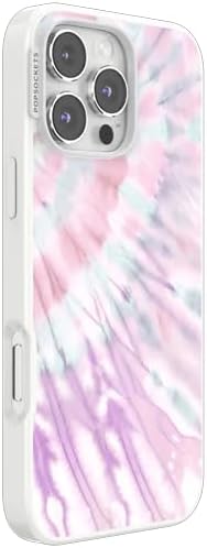 PopSockets iPhone 16 Pro Max Phone Case w/MagSafe Grip- Coastal Dye Purple | Magnetic, Wireless Charging, Camera & Drop Protection, Purple, Aura, Rainbow, Colorful