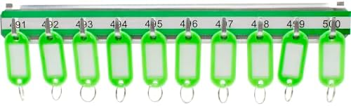 Barska Labeled Key Shelves with 401-500 Numbered Hooks for Key Cabinets