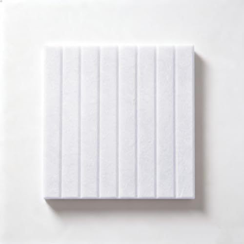 12-Pack White Felt Wall Tiles(11.8“x11.8”Each), 47"x35" Aesthetic Bulletin Pin Board, Large Cork Board Alternative for Office, Classroom & Wall Decor-Stripe