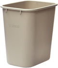 Winco 14 5/8" Beige Plastic Waste Basket for Home and Office