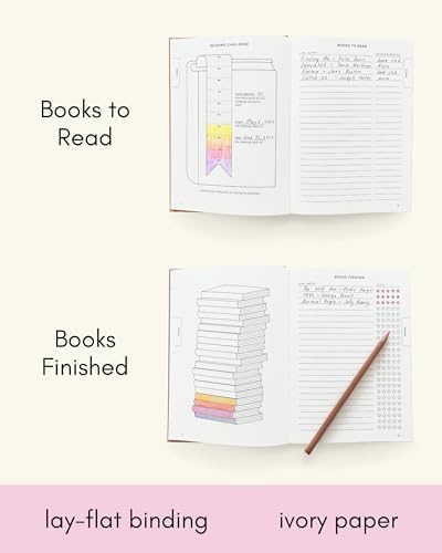 Kunitsa Co. The Reading Journal - 52 Reviews, Book Journal for Book Lovers and Readers, Review and Track Your Reading, Green