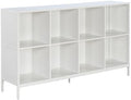 OSP Home Furnishings Ace Contemporary Modern Storage Bookcase with Shelves, 2- Shelves, 8 Cubes, White Finish