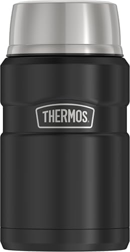 THERMOS Stainless King Vacuum-Insulated Food Jar, 24 Ounce, Matte Black