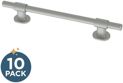 Franklin Brass 10 Pack Matte Brushed Nickel Cabinet Handles Adjustable Drawer Pulls for Kitchen Cabinet Knobs Dressers and Cupboards Fits 1-3/8 to 6-5/16 inch (35–160mm) Hole Center | Adjusta-Pull™