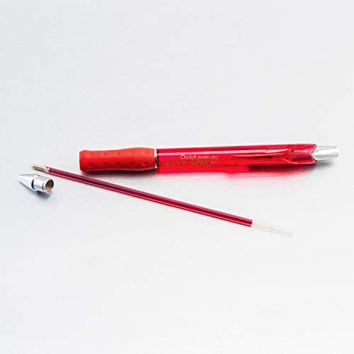 Pentel RSVP Super RT Ballpoint Pen, (1.0mm) Medium Line, Red Ink, Box of 12, (BX480-B)
