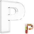 13.8" Extra Large Acrylic Letter Charcuterie Board Box, Reusable Fillable Letter Cake Candy Dish Display Serving Tray for Birthday Anniversary Party Decoration (P)