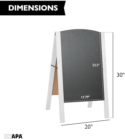 Ilyapa A Frame Chalk Board Easel Sign 20x30 in - Sandwich Signs Outdoor
