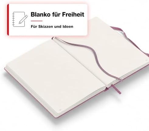 LEUCHTTURM1917 - Notebook Hardcover Medium A5-251 Numbered Pages for Writing and Journaling - Thinking Ahead (Plain Paper, Dusty Rose)
