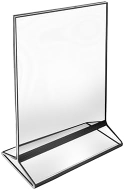 Azar Displays 152799-SLV-10PK Silver Trim Double-Sided Clear Acrylic Frames – Elegant Display Frames for Weddings, Events, and Photos | Premium 5x7 Tabletop Sign Holders (10-Pack)