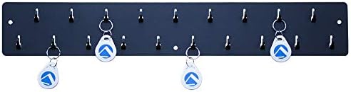 Pyramid Time Systems Wall Mounted Key Rack, 19 Hooks, Black