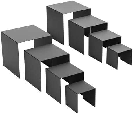 Display Stand & Risers, 8 Pcs Set Metal Rectangular Cupcake Stands