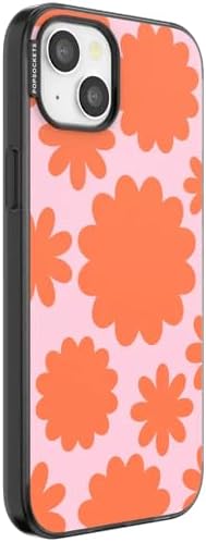 PopSockets iPhone 15 Plus Phone Case with MagSafe- Floating Florals | Magnetic, Wireless Charging, Camera & Drop Protection, Hot Pink, Flower, Floral