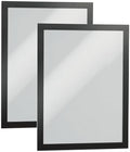 Durable Duraframe Self-Adhesive Magnetic Frame Black - Letter Size 8.5" x 11" - Document Frame For Internal Signage - Self-Adhesive Attachment - Pack of 2