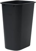 Winco 15 1/4" Black Plastic Waste Basket