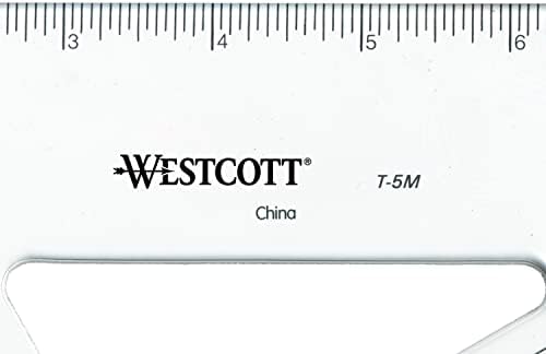 Westcott Grid Triangle, 12", 30/60 Degree, Transparent (T-5M)