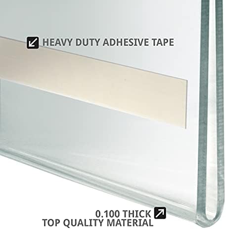Azar Displays, 122018, Adhesive Clear Acrylic Wall Sign Holder Display, Landscape Frame for Posters, Flyers, Art, Business, School, Nameplates & Doorway Signs, 10 Pack, 8.5" x 2.5"