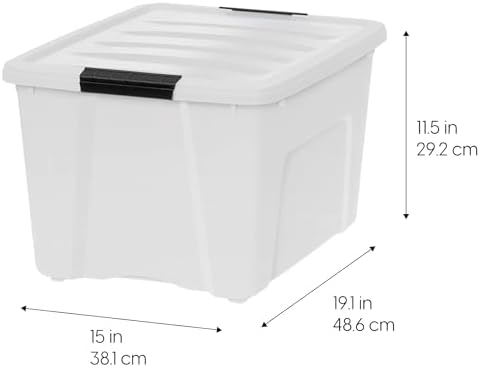 IRIS USA 6-Pack 40 Quart Storage Bins with Lids, Pearl