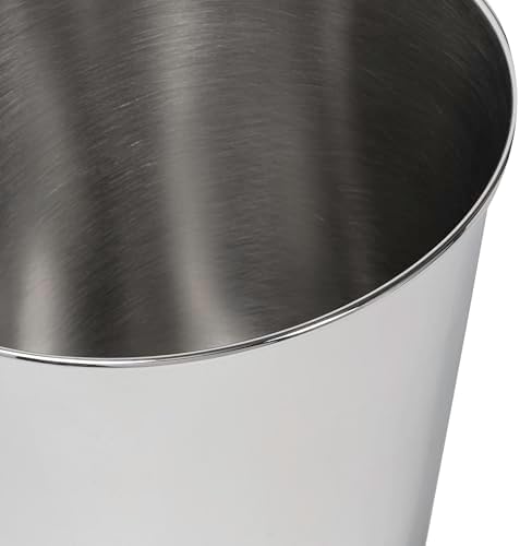 happimess Nolan 2 Gal Smooth Steel Wastebasket, Polished Steel