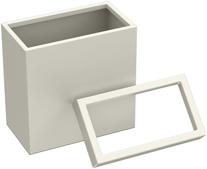 Gatco Modern Rectangle Wastebasket, Matte Pearl - Stainless Steel Trash Can with Removable Lid, Leakproof, 3 Gallon Capacity for Bathroom, Bedroom, Kitchen, or Office