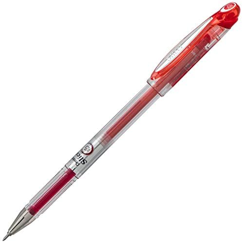 Pentel Arts Slicci 0.25 mm Extra Fine Gel Pen, Red Ink, Box of 12 (BG202-B)