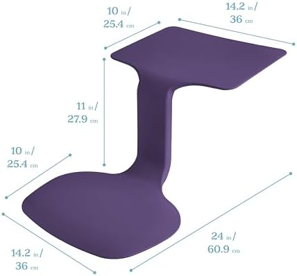 ECR4Kids The Surf Portable Lap Desk, Flexible Seating, Eggplant