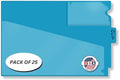 Doctor Stuff - Center Tab Vinyl Outguides, Diagonal Cut Front Pocket, Top Charge Out Slip Pocket, Plastic File Folder, Letter Size 9" x 13-1/4", Light Blue, 25/Box