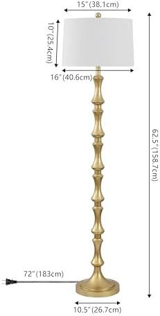 JONATHAN Y Jaxon Floor Lamp Traditional Glam Metal 62.5", Gold Painting