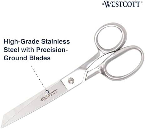 Westcott 9in Forged Classic Fabric and Paper Scissors, Heavy Duty, Knife-Edge for Sewing, Tailoring, General Arts and Crafts, Office
