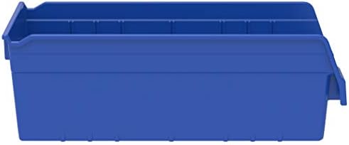 Akro-Mils 30088 Plastic Nesting ShelfMax Storage Bin Box, 18x8x6-Inch, Blue (8-Pack)