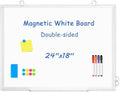 Double-Sided White Board Dry Erase Magnetic Whiteboard Wall 24x18, White