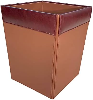 Dacasso Mocha Leather Waste Basket
