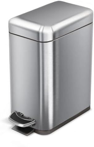 Home Zone Living 1.3 Gallon Stainless Steel Small Trash Can with a Lid
