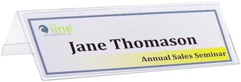 C-Line Plastic Name Tent Holders, 2-1/2 x 8-1/2 Inches, Clear, Pack of 25 (87597)