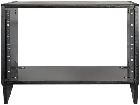 Sound Town DIY 6U Slanted Desktop Turret Studio Rack for Home Studio and Recording Room, Baltic Birch Plywood, Black Espresso (SDRK-6SLD)