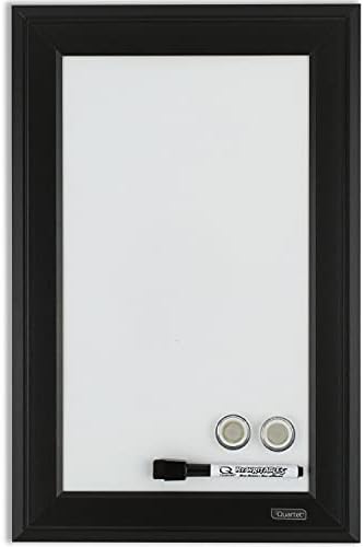 Quartet Magnetic Whiteboard, 11" x 17" Small White Board for Wall, Dry Erase Board for Kids, Perfect for Home Office & Home School Supplies, Dry Erase Marker, Magnets, Black Frame (79280)