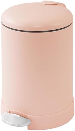 Glad Small Trash Can, 1.2 Gallon | Round Stainless Steel Garbage Bin with Soft Close Lid & Step Foot Pedal | Metal Waste Basket with Removable Inner Bucket, Rust