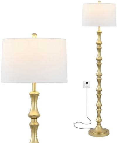 JONATHAN Y Jaxon Floor Lamp Traditional Glam Metal 62.5", Gold Painting