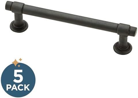 Franklin Brass Francisco (5-Pack) Cabinet Handles 4" Hole Center Pulls | Soft Iron Hardware for Kitchen Drawers, Dressers, Furniture P29617K-SI-B1