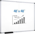 VIZ-PRO Large Magnetic Dry Erase Whiteboard, 48 x 48 Inches, Foldable