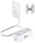 TESSAN Extension Cord 5 FT, Power Strip with 900J Surge Protection, Grey