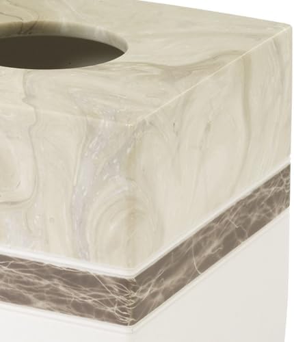 IZOD – Tissue Box Cover, Hand-Painted Resin with Marble Look Colorblock Design, Modern Home Decor – Perfect for Bathrooms, Bedrooms, Kitchens or Offices (Tidal)