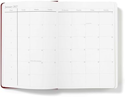 Wykeham's Executive 2026-27 Daily Journal Planner – Customization Available – Mid-Year Academic Diary – July 2026 to June 2027 (Personalized Crimson, 8.5"×5.5")