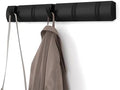 Umbra Flip Coat Rack, Wall Mounted 5-Hook Space Saving, Black/Black